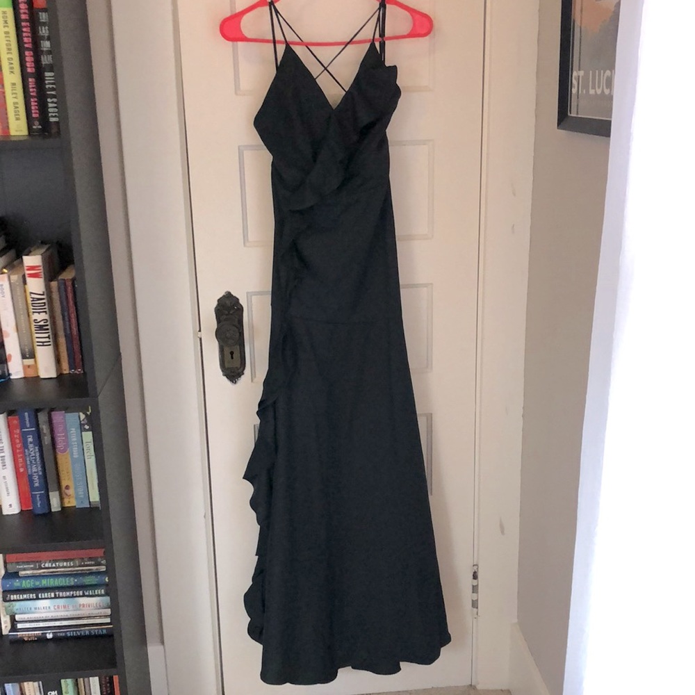 Lulus Dark Teal Strappy Gown
